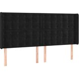  Uzglavlje s ušima crni 203x16x118/128 cm baršunasti | shoptok.hr