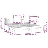  Izvlečna dnevna postelja črna 2x(80x200) cm trdna borovina, (20685002) | Shoptok.si