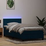 Box Spring krevet s madracem i LED tamnoplavi 80x210 cm baršun | Eponuda.com
