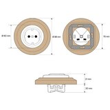  Elhard - Keramička retro kućna utičnica sa ramom SCHUKO 230V crna/drvo Slike