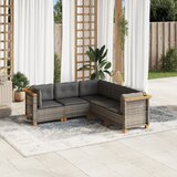 Maison Chic Seti vrtnega pohištva - Vrtna garnitura - Vrtni pohištvo set 5-delna z blazinami siv poli ratan, (21819959) | Shoptok.si