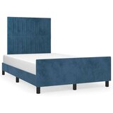  Posteljni okvir z vzglavjem temno moder 120x200 cm žamet, (20904633) | Shoptok.si