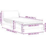  Krevet s madracem Dover svjetlosivi 100x200 cm baršunasti | shoptok.hr