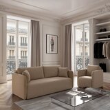 Rodier Svetlo rjava žametna raztegljiva sedežna garnitura 220 cm Chaum – | Shoptok.si