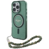 Guess IML OVITEK Z BLEŠČICAMI S PAŠKOM PEARL MAGSAFE ZA IPHONE 16 PRO MAX ZELEN, (21897722) | Shoptok.si