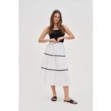 Marisse White Cotton Midi Skirt | Shoptok.si