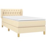  Krevet s oprugama i madracem krem 100 x 200 cm od tkanine | shoptok.hr