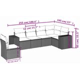  6-dijelni set vrtnih sofa od poliratana s jastucima sivi | shoptok.hr