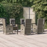  7-dijelni vrtni blagovaonski set crno-sivi od poliratana | Eponuda.com