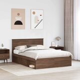  Konstrukcija postelje z vzglavjem Rjav hrast 140 x 200 cm, (5000103422) | Shoptok.si