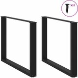  Noge za blagovaonski stol U-oblik 2 kom Crne 100 x (72-73) cm Čelik | shoptok.hr