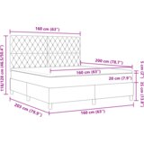 vidaXL Box Spring Postelja z Blazino & LED Svetloba Svetlo siva 160x200 cm Žamet | Shoptok.si