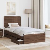  Krevetna konstrukcija Smeđi hrast 100 x 200 cm Inženjersko Drvo | shoptok.hr