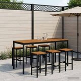  Stol za bar u vrtu NAARDEN Prirodna i crna 196 x 80,5 x 105 cm Slike