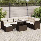 vidaXL 9-dijelni set vrtnih sofa s jastucima poliratan smeđi | shoptok.hr
