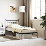 vidaXL Metalni okvir za krevet s uzglavljem crni 90x200 cm Cijene