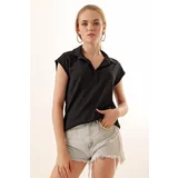 Bigdart 20123 Polo Knitted Blouse - Black