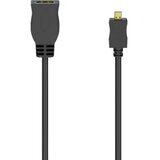 Hama 00205168 HDMI adapterski kabel [1x ženski konektor HDMI - 1x moški konektor micro HDMI tipa D] črna 10 cm, (20416637) Cene