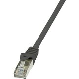 Logilink CP1063S RJ45 omrežni kabel\, Patch kabel CAT 5e F/UTP 3.00 m črna z zaščitnim zapornim zatičem 1 kos, (20418872) | Shoptok.si