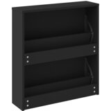 Ormarić za cipele s ogledalom i 2 razine crni 63 x 17 x 67 cm | shoptok.hr