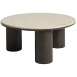 Unique Furniture Okrogla klubska mizica z marmorno mizno ploščo v temni naravni barvi ø 90 cm Piazze – Cene