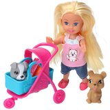 Mini Punčka s vozičkom in rjavim psom | Shoptok.si