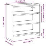 vidaXL Regal za čevlje bel 60x25x62 cm inženirski les | Shoptok.si
