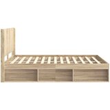  Krevetna konstrukcija s pohranom i uzglavljem Hrast sonoma Smeđa 120 x 200 cm | Shoptok.si