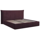 Makamii Temno vijolična oblazinjena zakonska postelja s prostorom za shranjevanje z letvenim dnom 180x200 cm Esala – | Shoptok.si