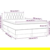  Box spring s madracem LED svjetlosivi 120x200 cm tkanina | shoptok.hr