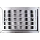 Tropna pločevina CNS za vgradnjo 480x313mm nerjaveče jeklo z odtokom, (5000216992)