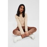 Moodo Sweater with a decorative weave - beige | Shoptok.si