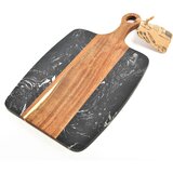 Mhome Deska za rezanje z ročajem 35x20xh1,2cm / črn marmor, les, (21318295) | Shoptok.si