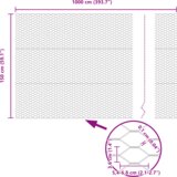 vidaXL Heksagonalna Ograda Siva 1.5x10 m Čelik, Ograda Postovi 7 kom Siva Ø32 mm 200 cm Galvanizirani Čelik | shoptok.hr
