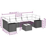 vidaXL 8-dijelni set vrtnih sofa od poliratana s jastucima crni | shoptok.hr