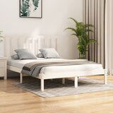 Maison Chic Posteljni okvir - Dvoposteljna postelja - Zakonska postelja bel iz trdne borovine 140x190 cm-J10013, (21763228) | Shoptok.si