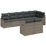 vidaXL 8-delni set vrtne sofe z blazinami siva poli ratan, 2-sedežna vrtna sofa z blazinami siva poli ratan Cene