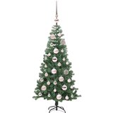 vidaXL Božično drevo med 150 LED z stojalom Zelena 120 cm PVC | Shoptok.si