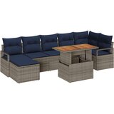  Vrtni set za objed s jastukom 8 pcs Siva i mornarsko plava | shoptok.hr
