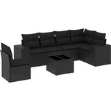 vidaXL 7-dijelni set vrtnih sofa od poliratana s jastucima crni | shoptok.hr