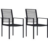 Maison Chic Vrtni stoli - Stol za vrt 2 kosa PVC ratan črne barve JS1238, (21877343) | Shoptok.si