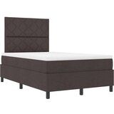 Box Postelja z vzmetnico in LED temno rjava 120x190 cm tkanina, (22083728) | Shoptok.si