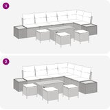  Sjedeća garnitura za vrt 10 kom. 9-Broj sjedala Crna i Krema 286 x 121 x 85 cm | shoptok.hr