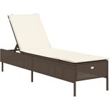 Maison Chic Ležalnik - Sončna ležalnik z blazino rjav poli ratan, (22043430) | Shoptok.si