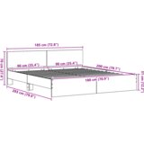  Okvir kreveta s uzglavljem Crni hrast 180x200 cm Inženjersko drvo | shoptok.hr
