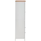 MID.YOU VITRINA, furnirano, masivno hrast, bor prozorno, naravne barve, bela | Shoptok.si