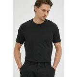 Marc O Polo Bombažna kratka majica črna barva