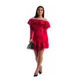La Diva Pink dress with decorative frill at the neckline Cene