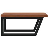  Zidna polica za umivaonik od čelika i masivne hrastovine Smeđa 60 x 60 x 2.5 cm | Shoptok.si