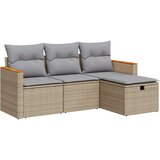 Maison Chic Seti vrtnega pohištva - Vrtna garnitura - Vrtni pohištvo set 4-delna z blazinami bež poli ratan, (21809936) | Shoptok.si